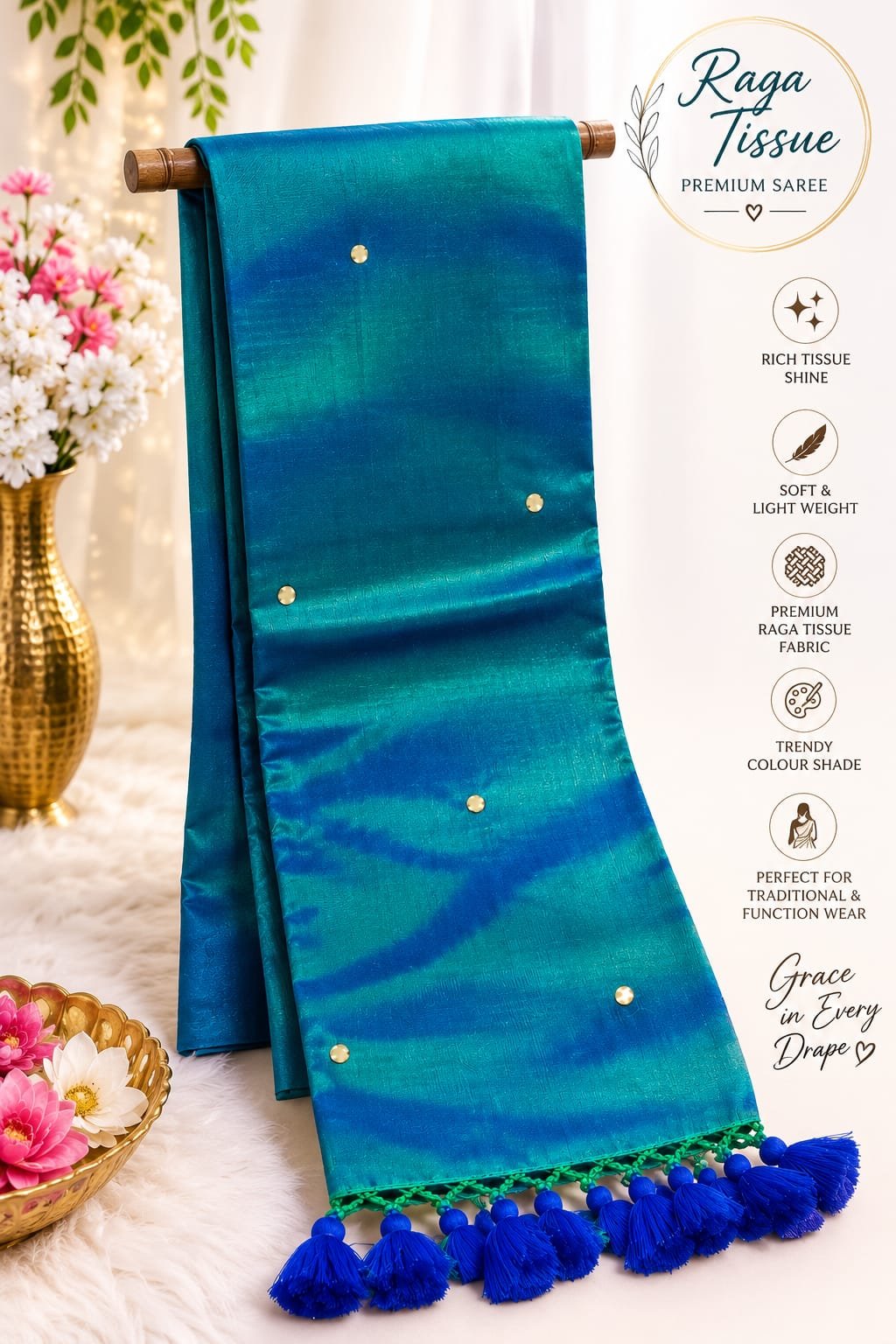 raga tissue saree
